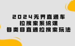 2024无界直通车·拉搜索系统课:各类目直通车 拉搜索玩法!