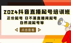 2024抖音直播起号培训班，正价起号 日不落直播间起号 自然流起号等-33节