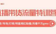 直播带货流量特训营，起新号-专场-打榜-明星网红助播 月播千万gmv（52节）