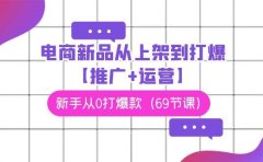 电商 新品从上架到打爆【推广+运营】,新手从0打爆款(69节课)