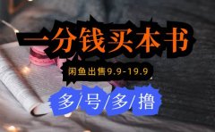 每天花1分钱买一本书,闲鱼出售9.9-19.9不等,多账号多撸 新手小白均可操作