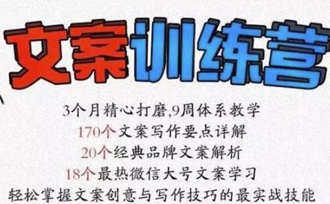 龙小天《文案训练营》全面系统解决文案写作难题！