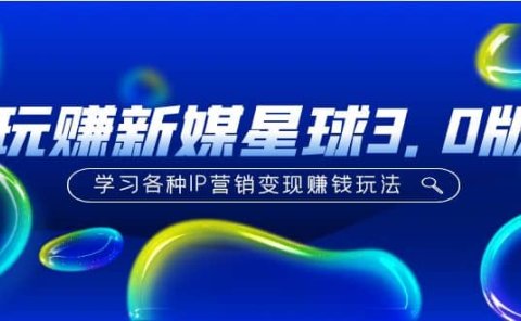 《玩赚新媒星球3.0版》学习各种IP营销变现玩法（价值498）