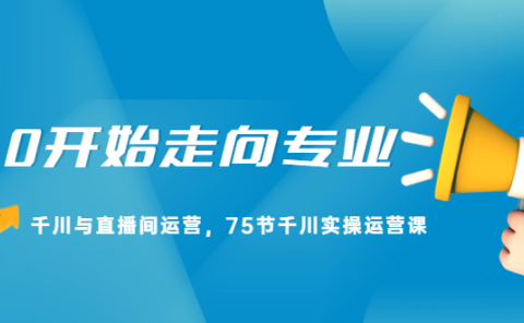从0开始走向专业,千川与直播间运营,75节千川实操运营课