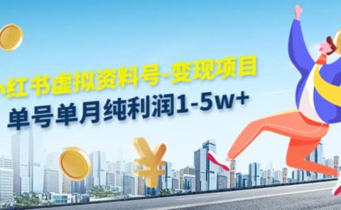 小红书虚拟资料号-变现项目：实操玩法分享