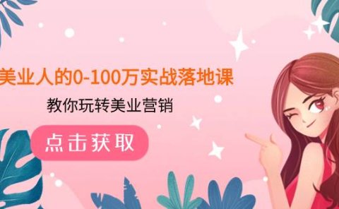 美业人的0-100万实战落地课,教你玩转美业营销(43节课)