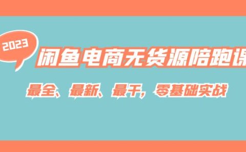 闲鱼电商无货源陪跑课,最全、最新、最干,零基础实战!