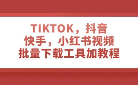 TIKTOK,抖音,快手,小红书视频批量下载工具加教程