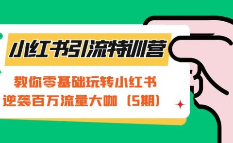 小红书引流特训营-第5期：教你零基础玩转小红书，逆袭百万流量大咖
