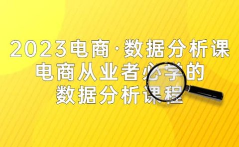 2023电商·数据分析课，电商·从业者必学的数据分析课程（42节课）