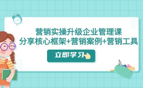 营销实操升级·企业管理课:分享核心框架+营销案例+营销工具(课程+文档)