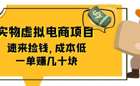 东哲日记:全网首创实物虚拟电商项目,速来捡钱,成本低,一单赚几十块!