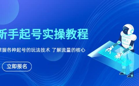 新手起号实操教程，掌握各种起号的玩法技术，了解流量的核心