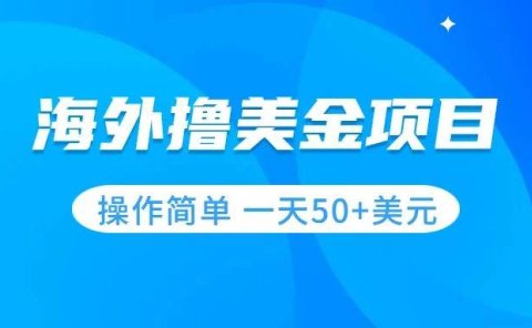 撸美金项目 无门槛 操作简单 小白一天50+美刀