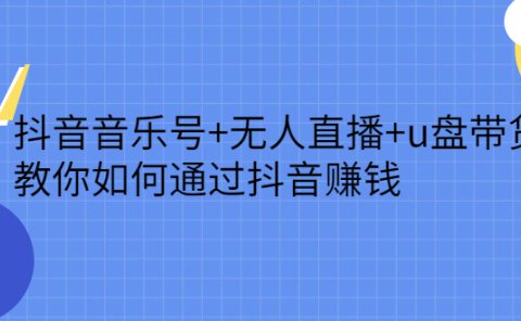 抖音音乐号+无人直播+u盘带货，教你如何通过抖音赚钱