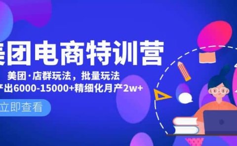 美团电商特训营：美团·店群玩法，无脑铺货