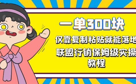 一单轻松300元,仅靠复制粘贴,每天操作一个小时,联盟行销保姆级出单教程