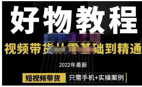 锅锅老师好物分享课程：短视频带货从零基础到精通，只需手机+实操