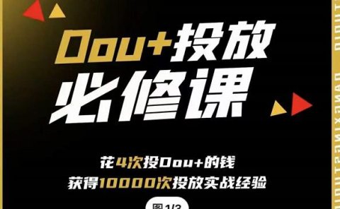 代同学DOU+投放训练营，用付费流量撬动大额自然流量，过得超额变现转化