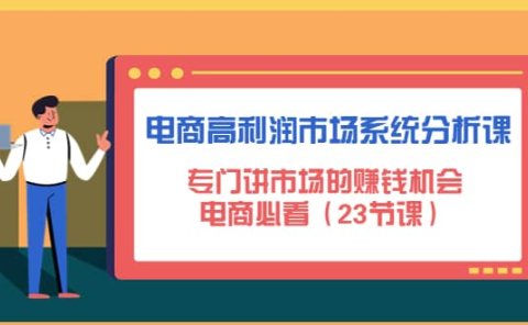 电商高利润市场系统分析课：电商必看（23节课）