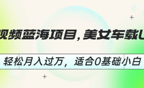 短视频蓝海项目,美女车载U盘,轻松月入过万,适合0基础小白