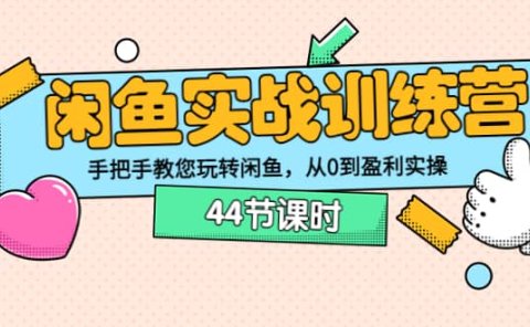 闲鱼实战训练营：手把手教您玩转闲鱼，从0到盈利实操（44节课时）