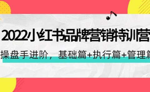 2022小红书品牌营销特训营：操盘手进阶，基础篇+执行篇+管理篇（42节）