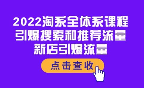 2022淘系全体系课程：引爆搜索和推荐流量，新店引爆流量