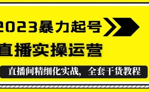 2023暴力起号+直播实操运营，全套直播间精细化实战，全套干货教程