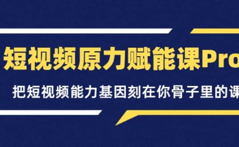 短视频原力赋能课Pro，把短视频能力基因刻在你骨子里的课（价值4999元）