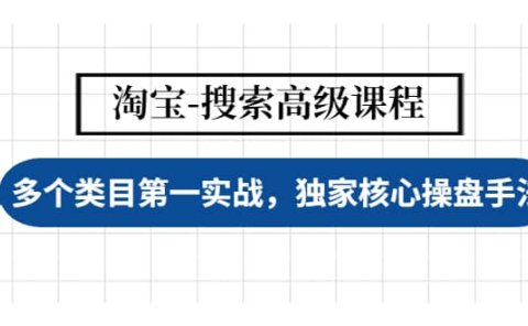 淘宝-搜索高级课程：多个类目第一实战，独家核心操盘手法