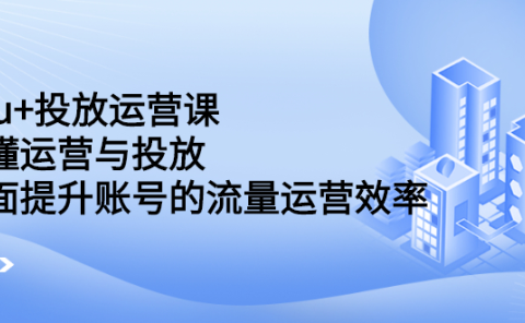 dou+投放运营课：搞懂运营与投放，全面提升账号的流量运营效率