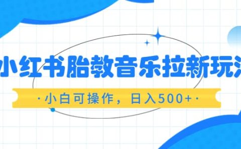 小红书胎教音乐拉新玩法,小白可操作,日入500+(资料已打包)