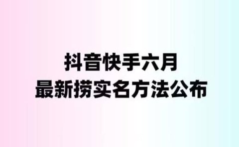 外面收费1800的最新快手抖音捞实名方法,会员自测【随时失效】