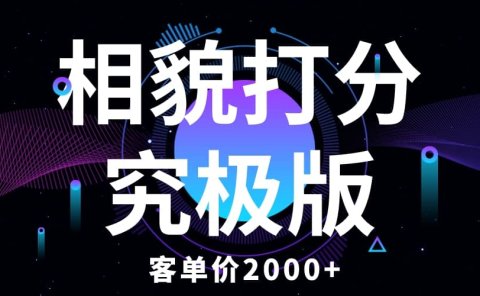 相貌打分究极版,客单价2000+纯新手小白就可操作的项目