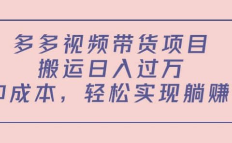 多多视频带货项目（教程+软件）