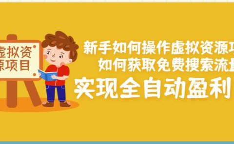 新手如何操作虚拟资源项目：如何获取免费搜索流量，实现全自动盈利！