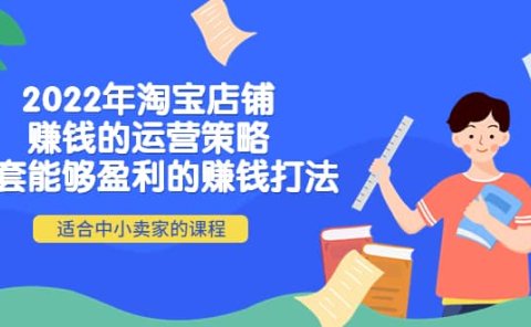 2022年淘宝店铺赚钱的运营策略：一套能够盈利的赚钱打法，适合中小卖家