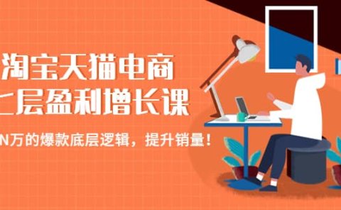 淘宝天猫电商七层盈利增长课：月入N万的爆款底层逻辑，提升销量