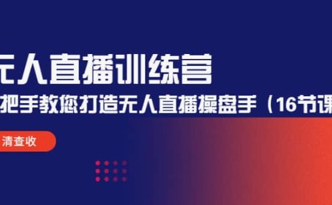 无人直播训练营:手把手教您打造无人直播操盘手(16节课时)