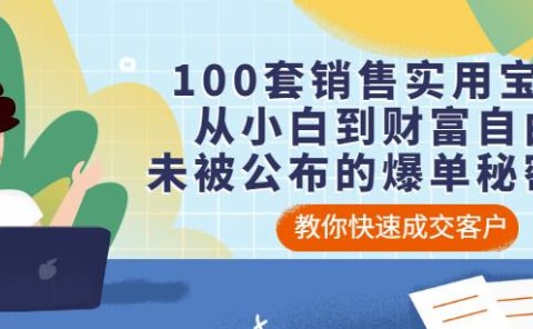 100套销售实用宝典：从小白到财富自由，未被公布的爆单秘密！