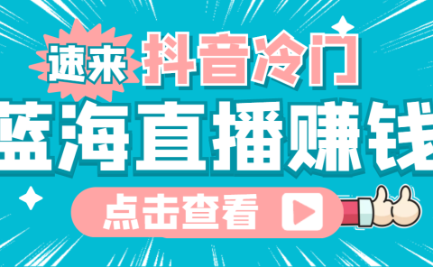 最新抖音冷门简单的蓝海直播赚钱玩法，流量大知道的人少，可做到全无人直播
