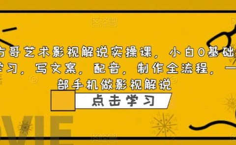 影视解说实战课，小白0基础 写文案 配音 制作全流程 一部手机做影视解说
