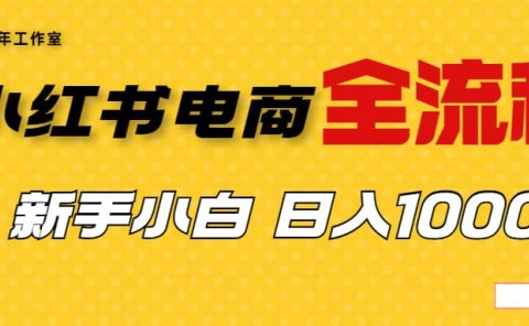 外面收费4988的小红书无货源电商从0-1全流程,日入1000+