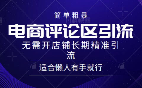 简单粗暴引流-电商平台评论引流大法，精准引流适合懒人有手就行，无需开店铺长期