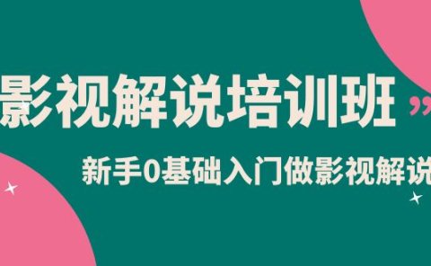 影视解说实战培训班，新手0基础入门做影视解说（10节视频课）