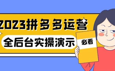 2023拼多多·运营：14节干货实战课，拒绝-口嗨，全后台实操演示