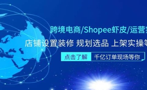 跨境电商/Shopee虾皮/运营实战训练营：店铺设置装修 规划选品 上架实操等等