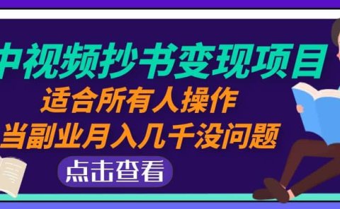 中视频抄书变现项目：适合所有人操作