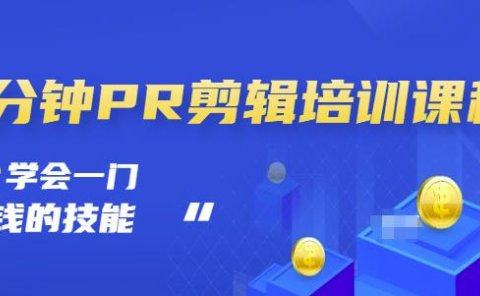 抖音视频一分钟PR剪辑培训:学会一门赚钱的技能,每节课短小精悍